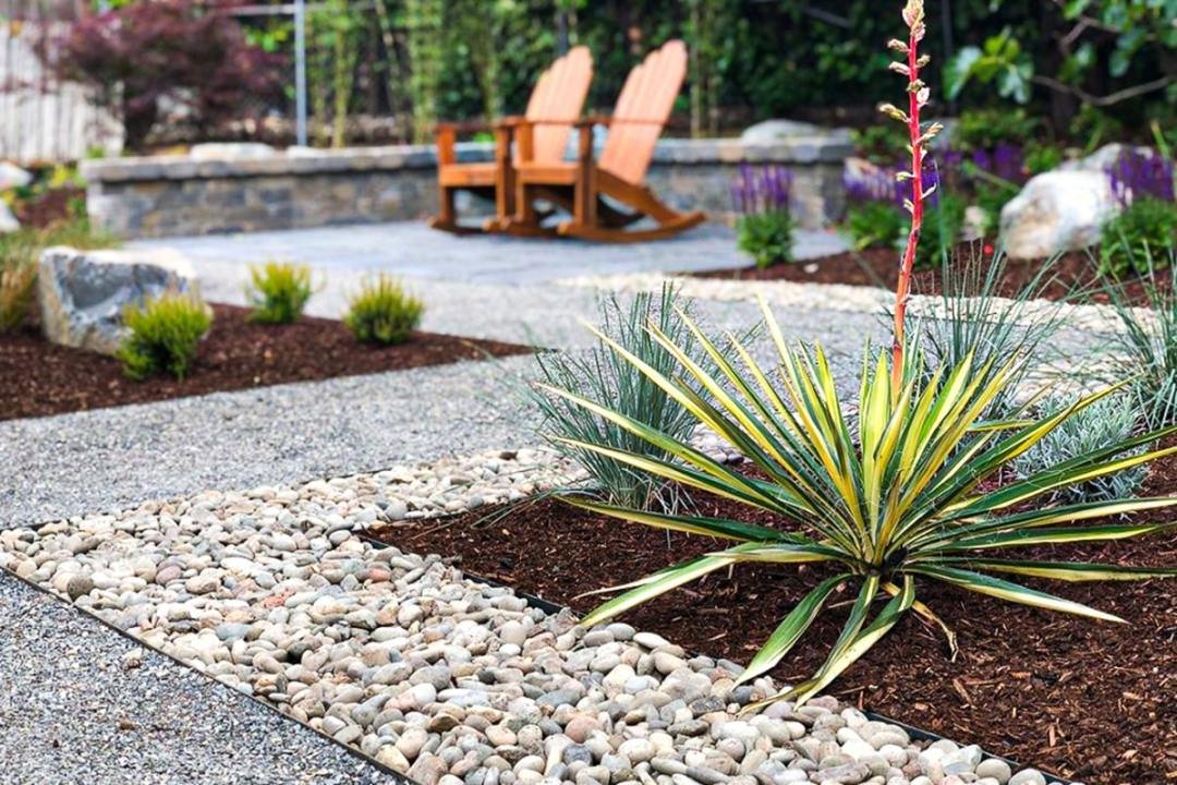 lawn-free-landscape-design cropped view of the gravel landscape design