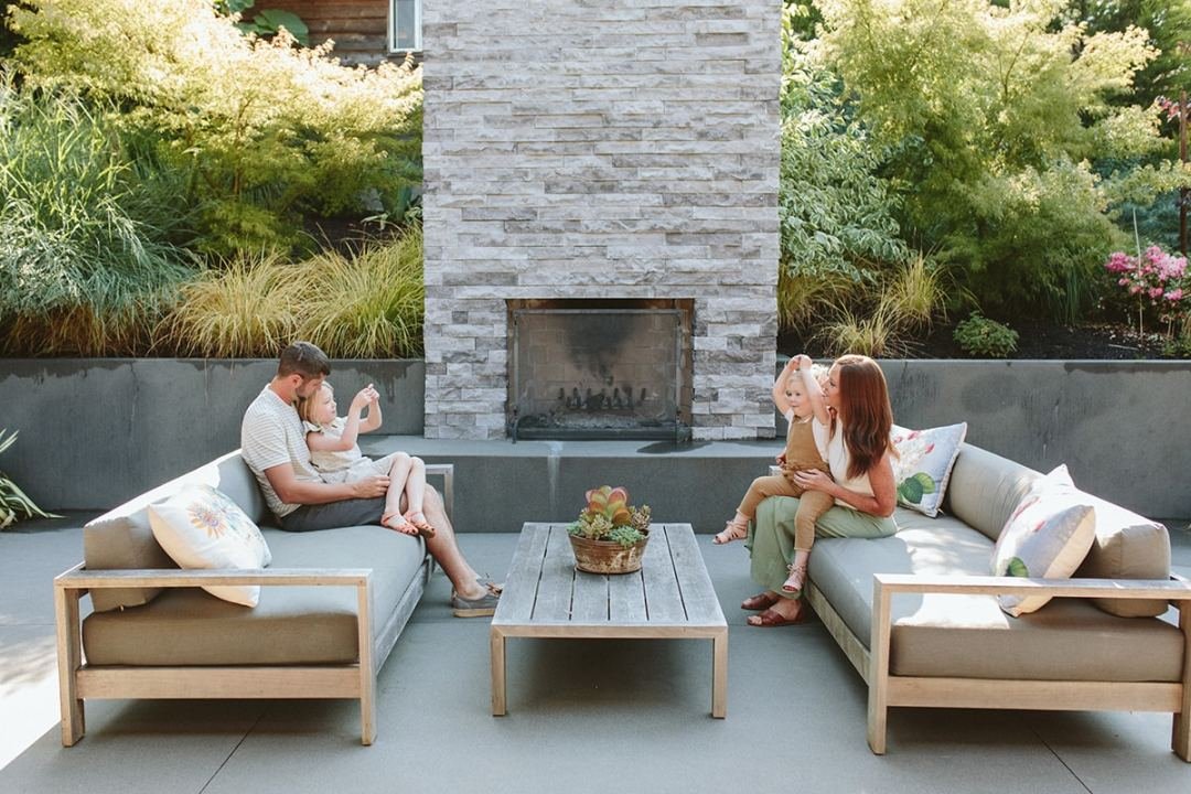 Fireplace residential landscaping curb appeal