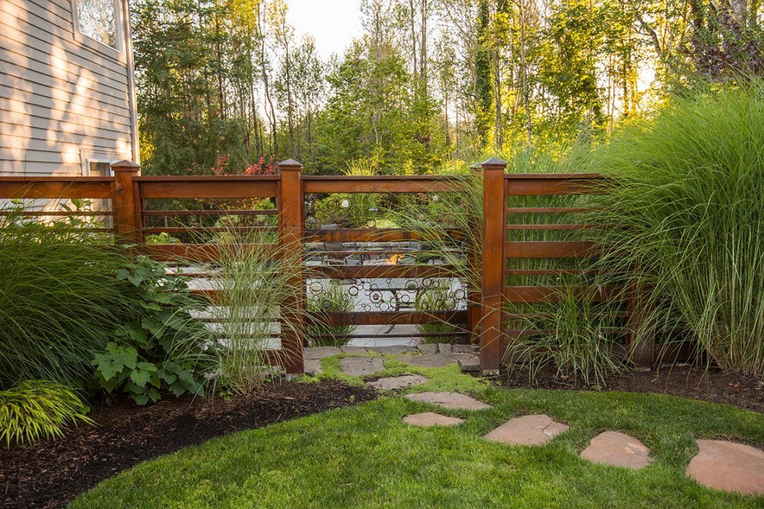 wooden screen element in landscape wooden screen element in landscape