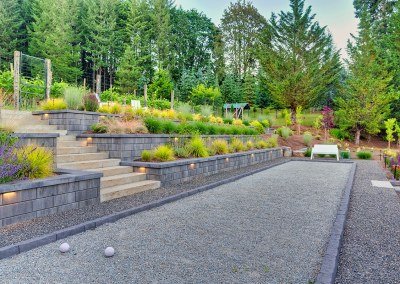 bocce ball court in residential landscape by Dennis' 7 Dees